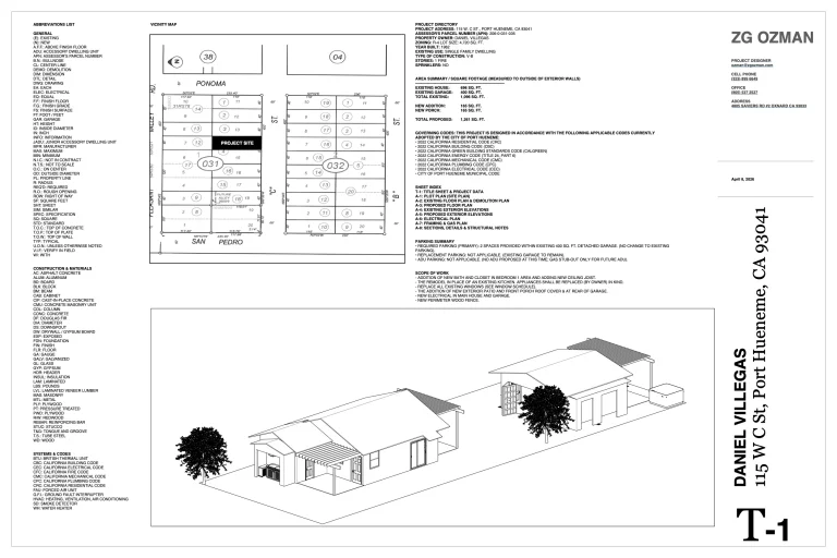 115 W C St Port Hueneme CA 93041 1 T 1  TITLE SHEET PROJECT DATA 768x512