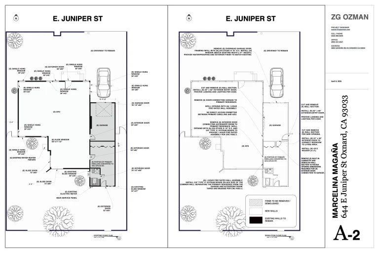 644 E Juniper St Oxnard CA 93033 03 A 2  EXISTING FLOOR PLAN DEMOLITION PLAN 768x512