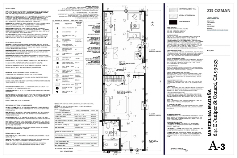 644 E Juniper St Oxnard CA 93033 04 A 3  PROPOSED FLOOR PLAN 768x512